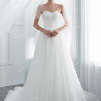 Strapless sweetheart white tulle wholesale wedding gown 1