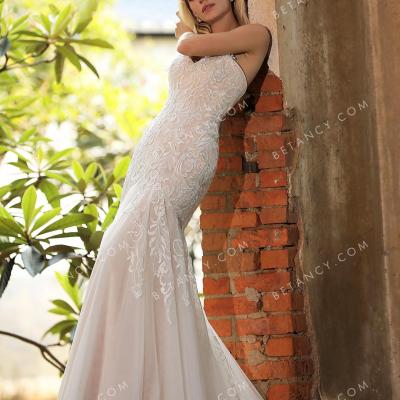 Strapless wholesale pearl pink designer wedding dress 3