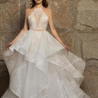 Stylish 2 in 1 beaded lace ball gown wedding dress 1
