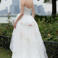 Tulle ball gown with rose flowers adorned 4