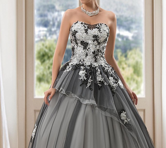 Vintage blackwedding robes robe de bal robes de mariee cherie lace up appliques paillettes robe de 1