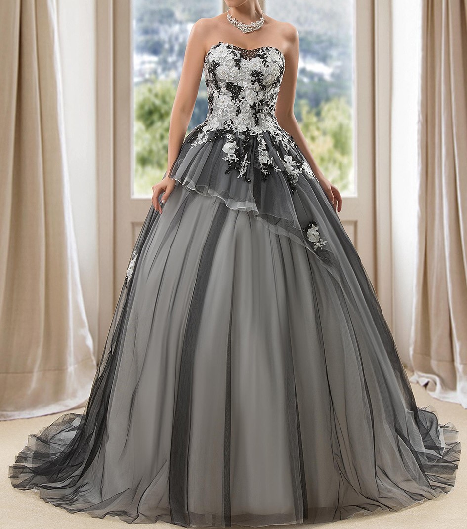 Vintage blackwedding robes robe de bal robes de mariee cherie lace up appliques paillettes robe de