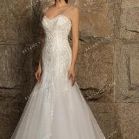 Vintage embroidered and beaded mermaid handmade wholesale wedding dress 2