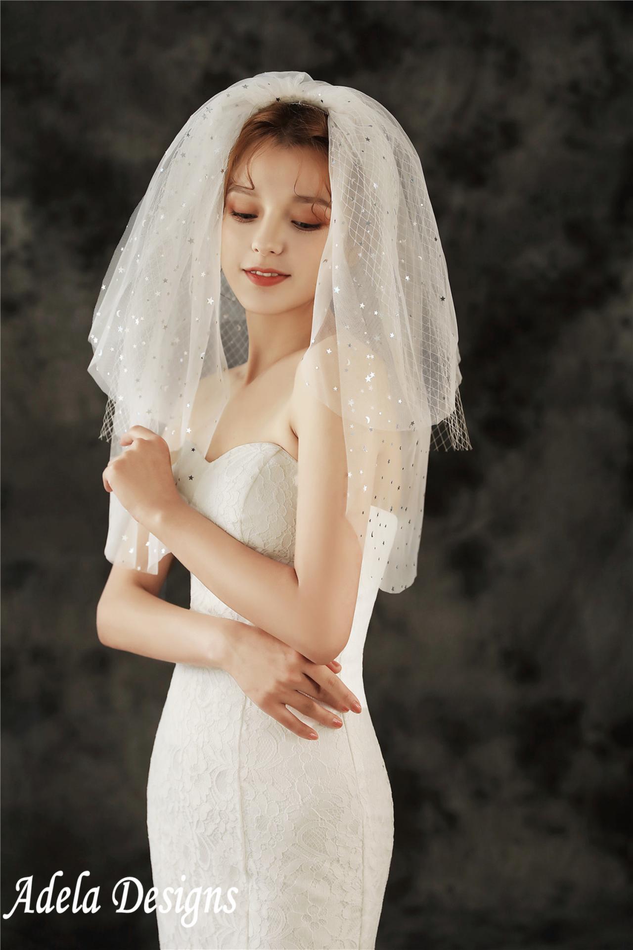 Voile court mariage